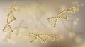 Science background with gold DNA helix. Royalty Free Stock Photo