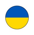 Ukraine Flag vector Icon in Europe former Soviet Country.