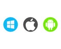 Android Apple and Windows logo template collection