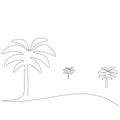 Palm tree drawi on white background vector illustration Royalty Free Stock Photo