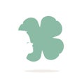 Negative space logo with happy child in four-leaf clover