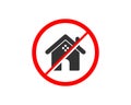 No home sign no house icon housing not allowed real estate prohibited Royalty Free Stock Photo