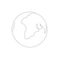 World globe map drawing on white background vector illustration Royalty Free Stock Photo