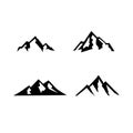 Set ciollection Mountain black logo icon design vector flat illustration Royalty Free Stock Photo