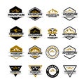 Set collection badge outdoors logo mountain adventure forest vector template illustration Royalty Free Stock Photo