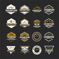 Set collection badge outdoors logo mountain adventure forest vector template illustration Royalty Free Stock Photo