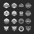 Set collection badge outdoors logo mountain adventure forest vector template illustration Royalty Free Stock Photo