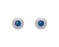 Cartoon eyes looking straight real human eyes illustration Royalty Free Stock Photo