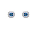 Cartoon eyes looking straight real human eyes illustration