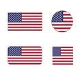 United States Vector Flag Icon set the stars and stripes, Old Glory, and the Star-Spangled Banner for independence day and politic Royalty Free Stock Photo