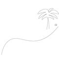 Beach background with palm, sea, shel vector