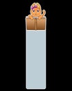 Bookmark for a book with a ginger cute cat reading a book - vector full color blank - template. Template for bookmarks with a read Royalty Free Stock Photo