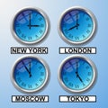 Time Zone Clocks Royalty Free Stock Photo