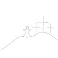 Golgotha hill with cross of Jesus Christ, easter design, vector illustration