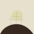 Golgotha hill with cross of Jesus Christ, easter design vector illustration