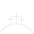 Golgotha hill with cross of Jesus Christ, easter design vector