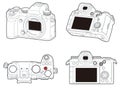 Multi-view vector diagram of Panasonic lumix S5 professional mirrorless camera