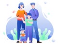 Illustration Vector Graphic of Good Parenting happy family