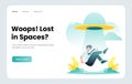 Modern flat design illustration of Woops! Lost in Spaces? Royalty Free Stock Photo