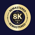 Remastered 8k vector golden premium. video files digitalization Royalty Free Stock Photo