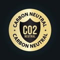 Carbon neutral vector golden symbol.