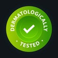 Dermatologically tested vector icon with tickmark