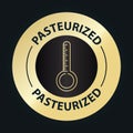 Pasteurized vector icon. diary product pasteurization process