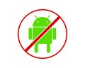 No Android logo icon symbol sign Royalty Free Stock Photo