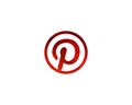 Vector Pinterest icon template sign symbol