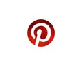 Vector Pinterest icon template sign symbol