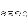 Chat and Spech Bubble or voice icons Set. Isolated illustration on a blank background that can be edited and changed color