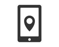 Vector Android Mobile with Location map pin Mobile Phone Touch Screen Illustration Royalty Free Stock Photo