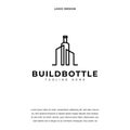 Abstract Architecture blueprint with bottle icon logo Royalty Free Stock Photo
