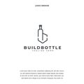 Abstract Architecture blueprint with bottle icon logo Royalty Free Stock Photo
