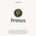 Innitial P Beautiful Logotype design for luxury company branding Creative logo design Royalty Free Stock Photo