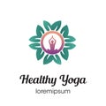 Healthy Yoga logo, icon or symbol template design