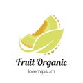 Fruit Organic Melon logo, icon or symbol template design