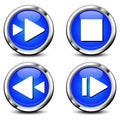 Set of vector buttons for music/video player on white Royalty Free Stock Photo