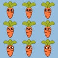 Set of nine cute carrots