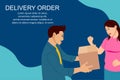 Express delivery background. Can use for banner, poster, card and brochure. Vector flat illustration Royalty Free Stock Photo