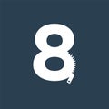 Number 8 Zipper style logo, icon, or symbol template design Royalty Free Stock Photo