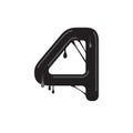 Number 4 Black Slime logo, icon, or symbol template design Royalty Free Stock Photo