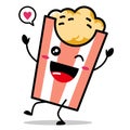 Cute popcorn mascot vector illustration