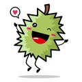 Cute durian mascot vector illustration