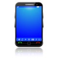 Cell Smart Mobile Phone with blue screen Royalty Free Stock Photo