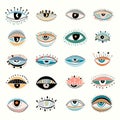 Decorative Colorful different boho eyes collection