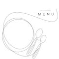 Menu restaurant background plate and spoons vector illustration