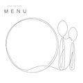 Menu restaurant background plate and spoons vector illustration