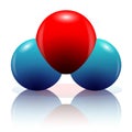 3d h2o molecule in red and blue Royalty Free Stock Photo