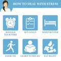 How to deal with stress.Preventive signs of struggle.Recommendations to stay emotionally healthy. Royalty Free Stock Photo